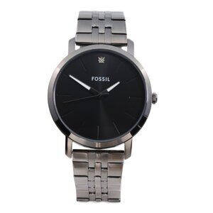 FOSSIL Stainless Steel Men's Lux Luther Three Hand Smoke Stainless Steel Watch